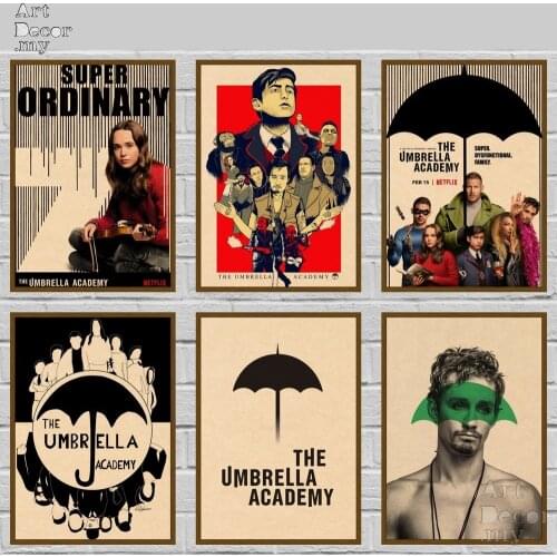 The Umbrella Academy Retro Kraft Paper Movie Poster For Home Art Decoration Posters