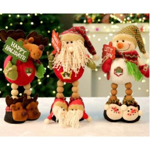 Christmas decorations Santa Claus snowman deer stand doll table window display props gifts children gifts