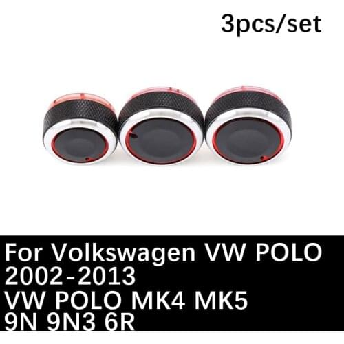 3pcs/set For Volkswagen Car Air Conditioning Knob AC Knob for POLO MK4 MK5 9N 9N3 6R heat control Switch Knobs Car Accessories