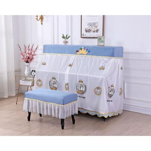 Cartoon Lovely Upright Piano Seat Cover Set High Quality Piano Protective Dirt-Proof Cover With Seat Cover Piano Accessories