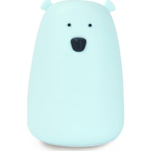 Creative feeding light mini pat gift colorful USB charging big white bear silicone night light