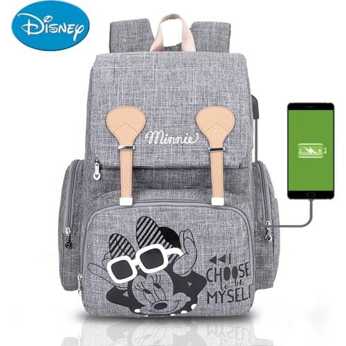 Disney Baby Diaper Bag Backpack With USB Nappy Waterproof Maternity Baby Bag For Mum Mummy Maternity Nappy Backpack For Mummy
