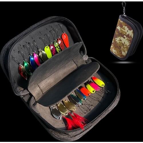 WALK FISH 20Pcs/Set Sequin Fishing Hard Bait Set Fishing Tackle Bag Lure Artificial Bait Treble Hooks Metal Spinner Crankbaits