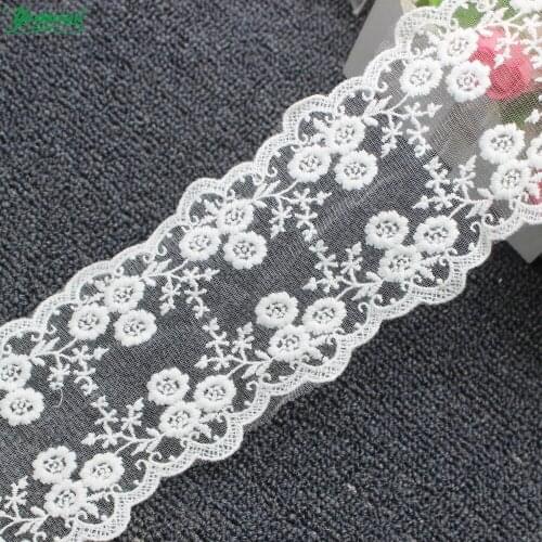 YACKALASI 10 Yds Cotton Embroidery Lace Scalloped Lace Applique DIY Garment Accessories Sewing Apparel Trims 11cm