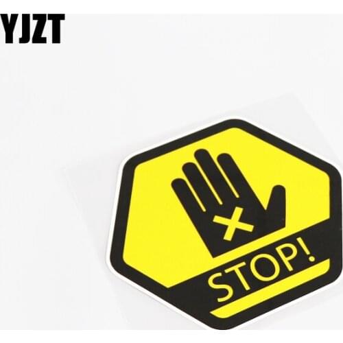 YJZT 14CM*12.5CM Personality Warning Car Styling STOP! PVC Car Sticker Decal Graphical 13-0138