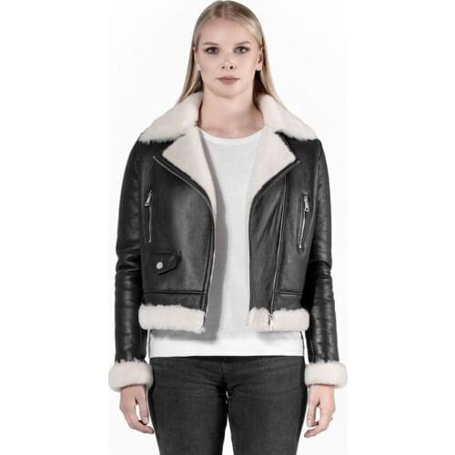 Sheepskin Coat Fur Jacket Women Fashion Casual Bomber Jacket Shearling Coat High Quality