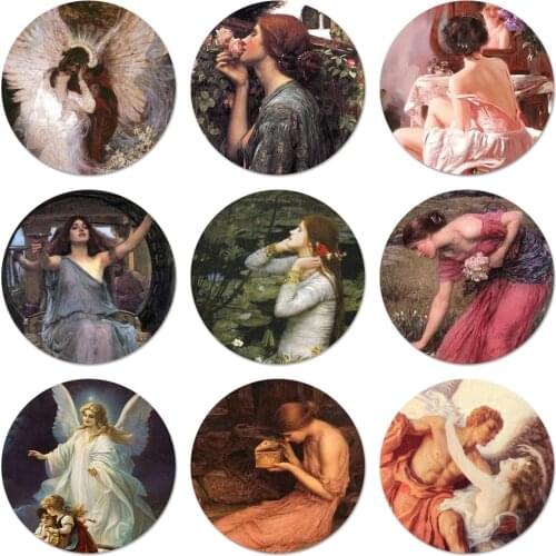 Famous oil painting funny Icons Pins Badge Decoration Brooches Metal Badges For Backpack Decoration