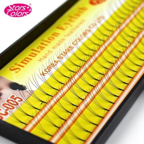 Stars Colors Pro Hand Made Imitate Mink Eyelashes Natural 3D Individual False Eyelash Extension From Korea Makeup Tool