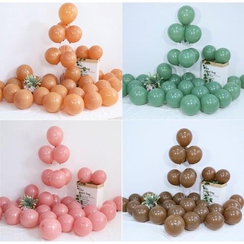 20pcs 10inch Retro Balloons Dusty Pink Green Caramel Coffee Balloon Rustic Wedding Birthday Party Decorations Air Helium Globos