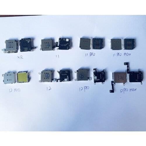 5Pcs Dual SIM Card Reader Flex For iPhone XS MAX XR 11 Pro Max 12 Mini Pro max