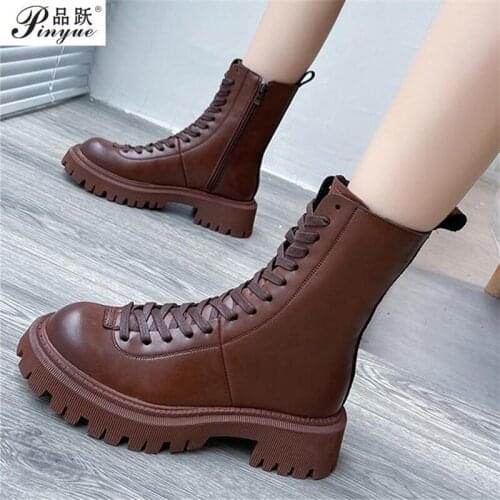 Martin Boots Womens Winter New Plus Velvet All-match Thick-soled Womens Shoes Thick Heel British Style Short Women Boots