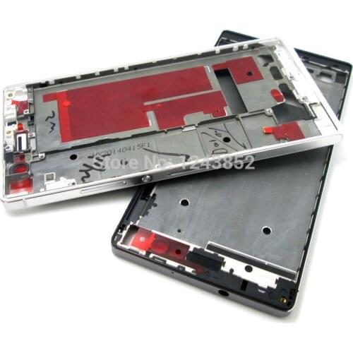 Black Middle Faceplate Housng Cover Cases Power Volume Keypad Button For Huawei P7