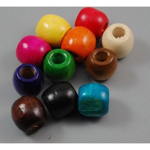 DIY Childrens Beads Material Batch 17mm Large Hole Beads Color Wood Beads Round Wood Beads Dream Catcher Material 100