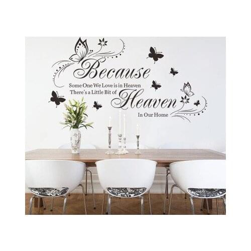 DIY Vintage Poster Heaven in Our Home Quotes Vinyl Wall Sticker Fridge Stickers for Kids Baby Room adesivo parede Art