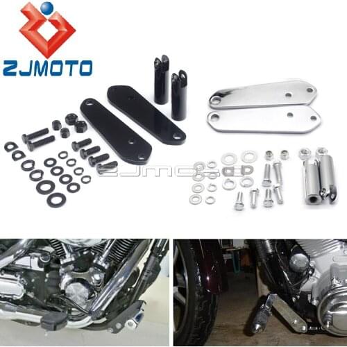 For Harley Dyna FXD Street Bob Low Rider Super Sport Glide 1991-2017 Foot Peg Rest Footpeg Support Mounting Kit Set Chrome/Black