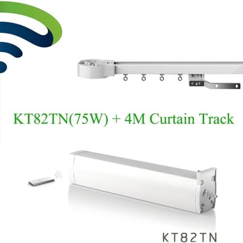 Dooya Electrical Curtain Motor KT82TN Remote 100-240V 50/60MHZ+4M Customizable Aluminum Window Curtain Rail Rod Track