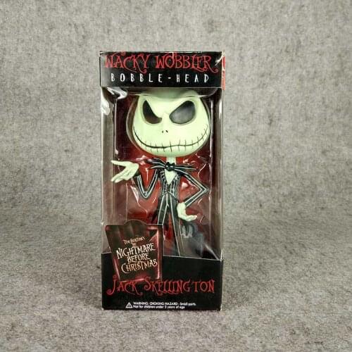 19cm The Nightmare Before Christmas Figure Jack Skellington Model Doll Bobble-Head Wacky Wobbier Jack Figure Toy