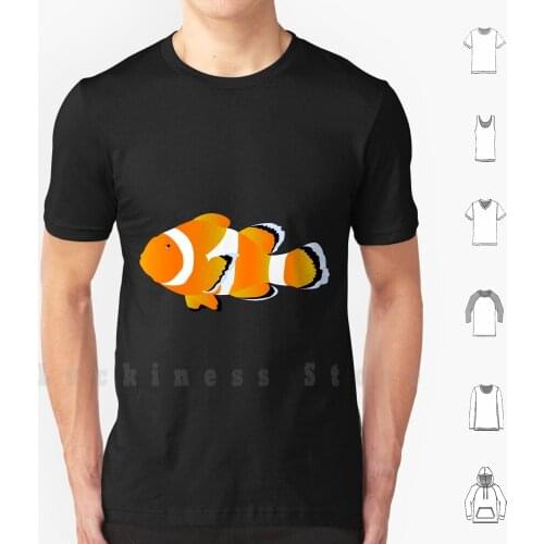 Clownfish T Shirt Big Size 100% Cotton Clown Fish Clownfish Clown Fish Anemone Pattern Ocean Sea Reef Coral