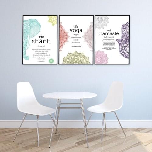 Yoga Namaste Hamsa Art Poster and Print Text Quotes Artwork Canvas Painting Minimalism Zen Wall Picture Modern Home Decoration