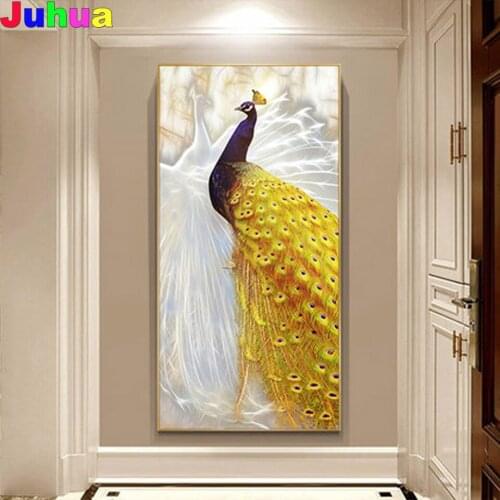 Peacock diy Diamond painting Full Square animal Diamond Mosaic Embroidery 5d Picture for Living Room home Decor drop shipping