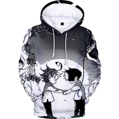 2021 The Promised Neverland Hoodie Casual Sweatshirt Teenager Adult Kids Pullover Hooded 3D Print Pattern Streetwear Clothes