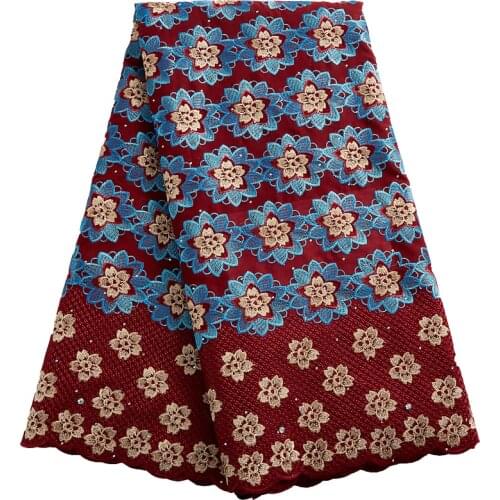 SJD LACE African Lace Fabirc 2021 Swiss Voile Laces Cotton Sewing Flowers Embroidery Nigerian Fabric Women Wedding Dress A 2454