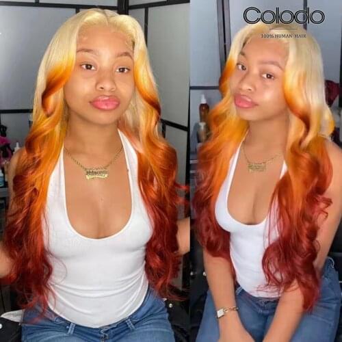 Hot Pink Black Highlight Human Hair Wigs Remy Brazilian Pink Highlight Wig Lace Front Human Hair Wigs Pre plucked Lace Front Wig