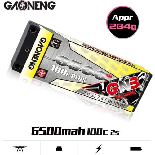 GNB 7.4v 6500mAh 100C PLUS LiPo Battery For remote control Car Racing Spare Parts With Shell Upgrade LiHV 2S Battery