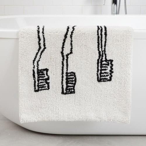 Soft fleece towel feeling INS simple style bathroom mat, slip-resistant shower mat, anti-slip floor mat