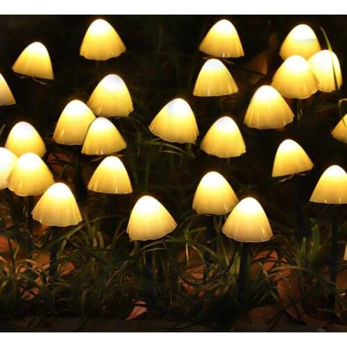Solar Outdoor Lights Garland 10/20/30LED Mushroom Lights Waterproof Solar Led Light Outdoor Solar Lamp Christmas Light Outdoor