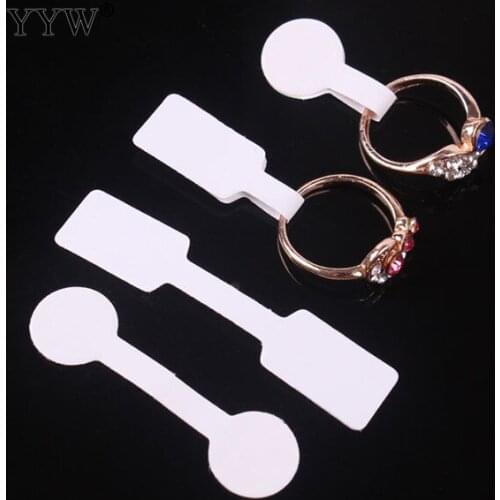 New 1.2x6cm 1.3x5cm White Paper Jewelry Display Card Labels Ring Sticker Hangtag 100pcs Blank Paper Price Tag Labels Packaging
