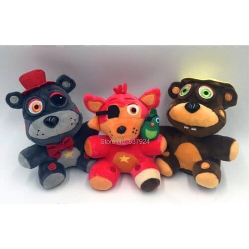 New 3Pcs Nightmare Bonnie Foxy Phantom Foxy 7“ 18CM Plush Doll