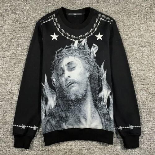 New High High Men Thorns Jesus star Hoodies Hoody hooded Sweatshirts velvet Cotton Drake Thicken Fleece Kenye #d22