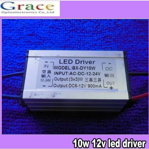 2pcs 3 series 3 parallel constant current 900MA waterproof 6-12V DC power supply 10W led light drivers