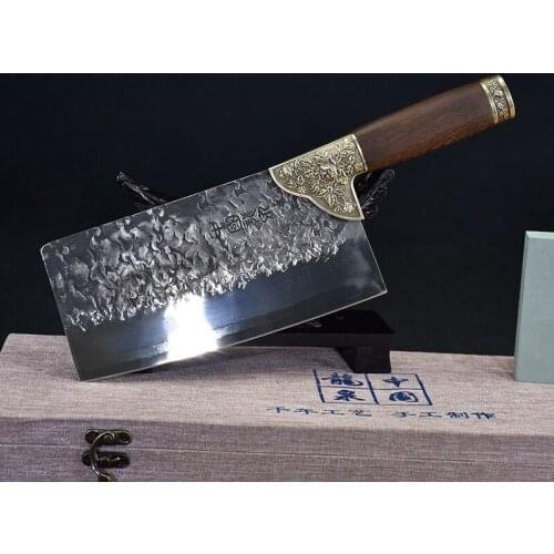 Longquan old fashioned handmade forging clip fresh bone cutter household slicer bone cutter ghost hand made kitchen knife