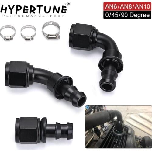 Universal AN6 AN8 AN10 Push-on Hose End Fittings Fuel Oil Cooler Hose Fitting 0 45 90 180 Degree Reusable Connection Adapter