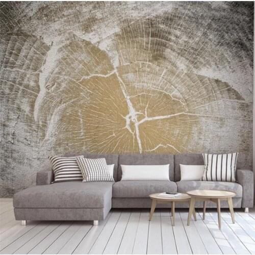Wellyu Customized large mural fashion home decoration Nordic style wood texture simple modern living room background wall