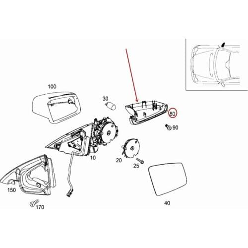 Car Mirror bottom case Suitable for Class C C180 C200 C260 GLK300 GLK350mer ced es-be nz2011-2013 Rear view mirror housing Cover