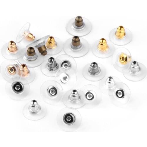 100pcs/lot Stopper Earnuts Stud Earring Back Supplies Rubber Earring Backs For DIY Jewelry Findings Making Accessories