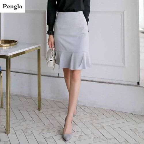 Temperament contracted skirt skirt women in the autumn new commuter versatile high waist show thin A word half skirt SR204