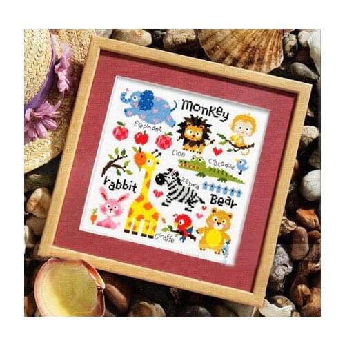 Gold Collection Lovely Counted Cross Stitch Kit Little Zoo Monkey Rabbit Bear SO
