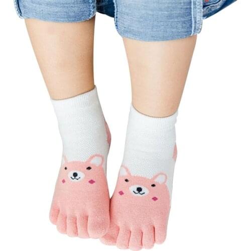 1 Pairs Cute Cartoon Bear Five Toes Socks Kids Socks Children Hosiery Five Fingers Socks Mesh Breathable Foot Socks 3-12 years