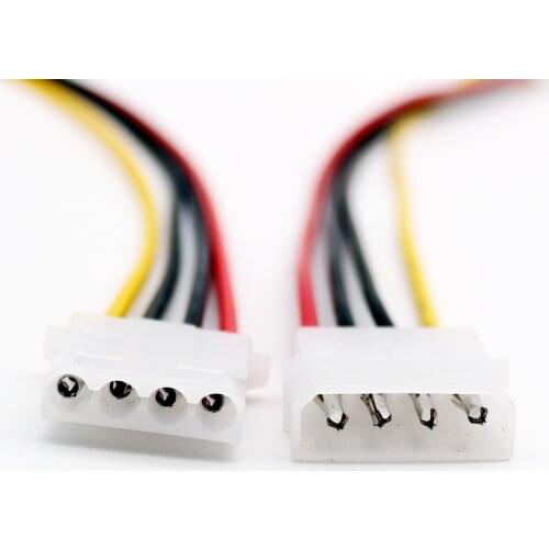 10pcs 50cm/1.5ft IDE 4 PIN Molex Power Male to IDE 4 PIN Molex Female Jack Extension Adapter Connector Cable