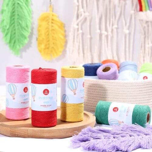 100% Cotton Cords Colorful Rope Thread Beige Twisted Crafts Macrame String DIY Home Textile Curtain Wedding Party Decoration NEW