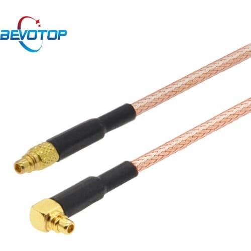 2pcs RG316 Cable MMCX Male to MMCX Male Right Angle Plug Adapter 50 Ohm RF Coaxial Pigtail Extension Cable Custom RF Coax Jumper