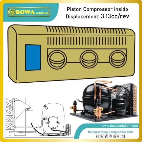 3cc/rev reciprocating compressor unit with air cooled condenser is great choice for stationary air condtioners or cabin coolings