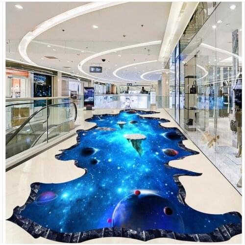 World 3d floor wallpapers Custom Photo self-adhesive 3D floor PVC waterfall floor Home Decoration