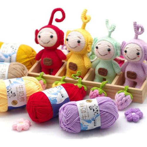 50grams/Set Milk Cotton Crochet Yarn Anti-Pilling Soft Hand Knitting Thread for Scarf Hat Gloves Baby Sweater Cardigan Doll DIY