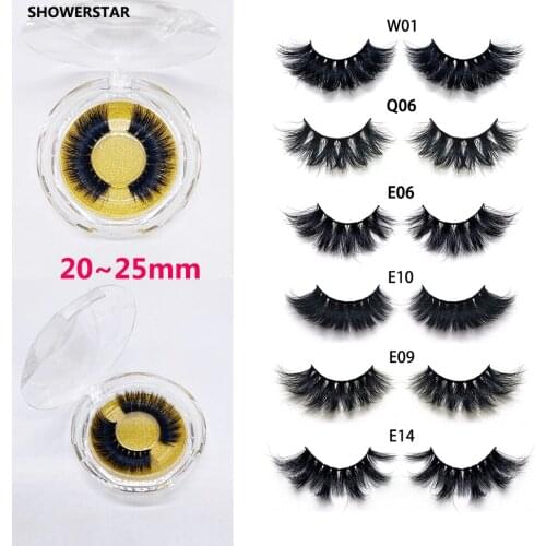 20~25mm 5D Mink Eyelashes Reuse Crystal Round Box Factory Stock Natural Fluffy Curl Embellish Eye Lashes D22 D08