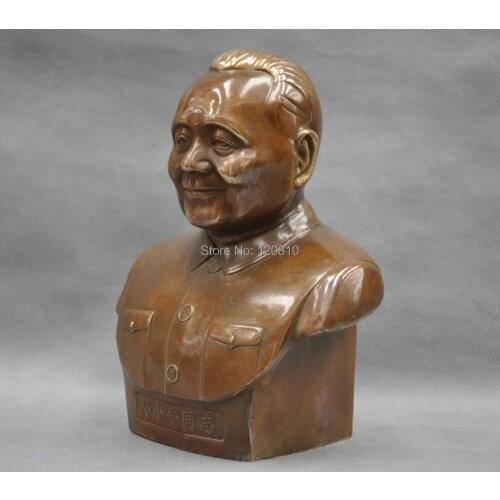 8'' China Great Ex-leader Deng Xiaoping Bust Bronze Statue